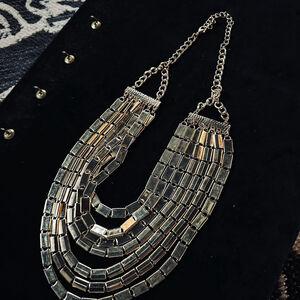 Women's Gold Tone Layered Statement Necklace